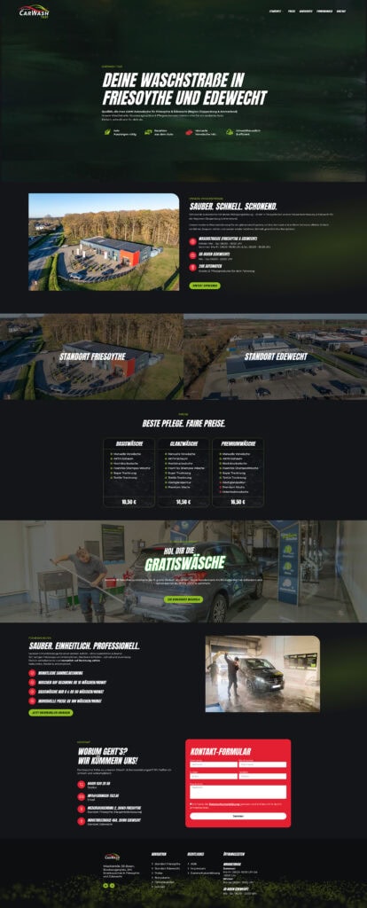 Website CarWash Tazi, von Schiwyair umgesetzt