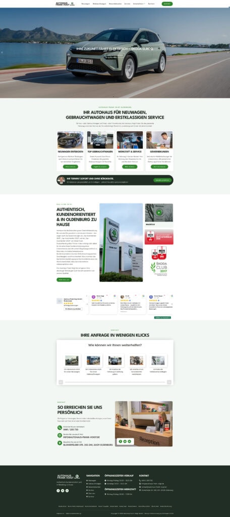 Website Autohaus Frank Voigt, von Schiwyair umgesetzt